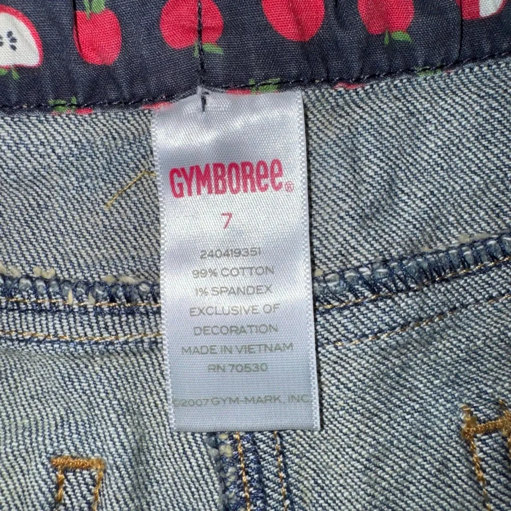 Gymboree Girls Y2K 2007 Apple Sweater Vest and Flare Jeans Set Navy Blue Size 7